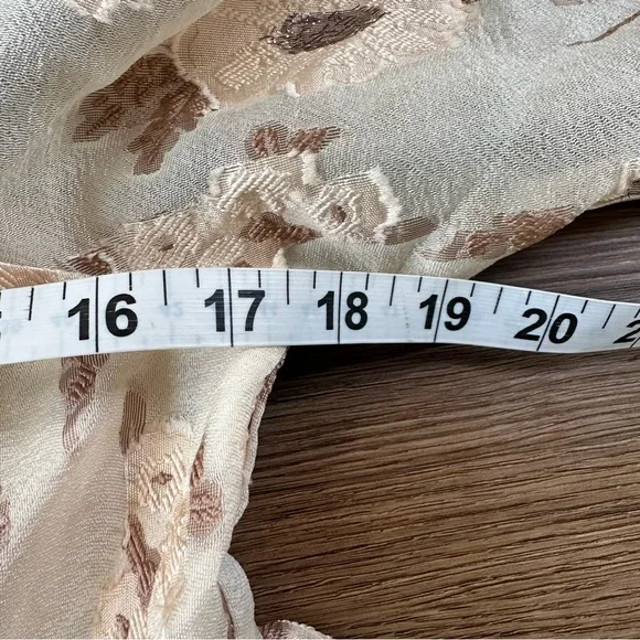 Storia Golden Floral Babydoll‎ Puff Sleeve Mini Dress Large Romantic Cottage NEW - Picture 14 of 16